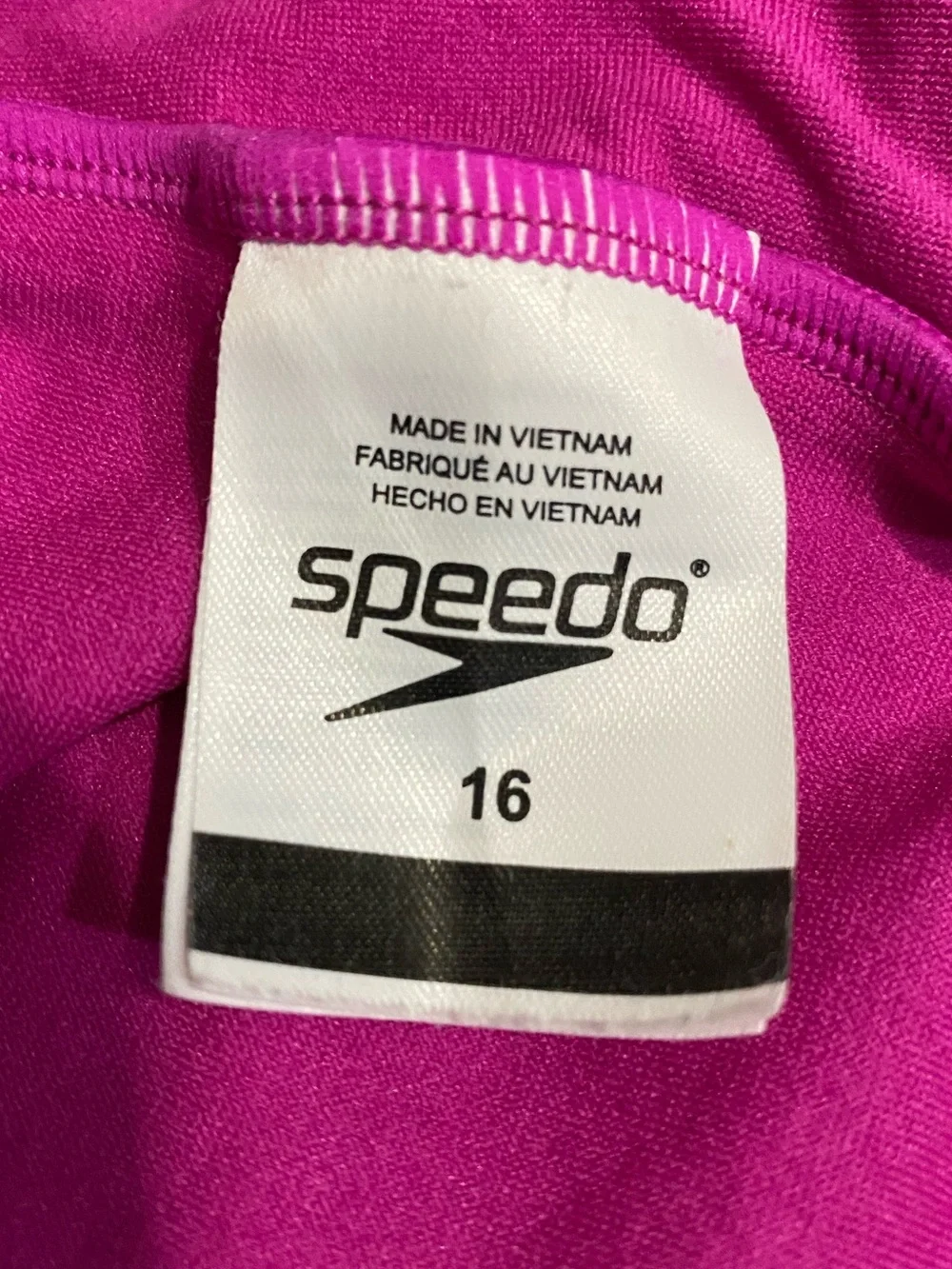 Speedo Big Girls One Piece Fuchsia Pink Heather Gray Swimsuit 16 Sporty